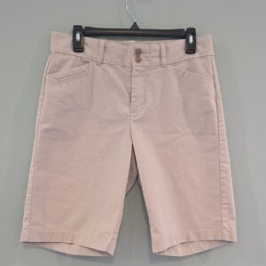 Womans Dockers Tan Flat Front Shorts Classic Style Size 8